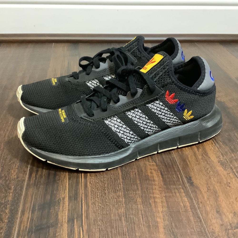 Adidas Swift Run X Mens Shoes Black Multi Color Logo FZ4837 Size 10